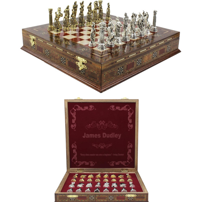 Персоналізований шаховий набір – 27,9 см. Ідеальний подарунок для сина, чоловіка, батька на день народження, річницю, Різдво