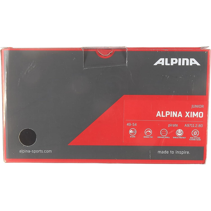 Дитячий велосипедний шолом ALPINA XIMO 49-54 см, легкий, міцний, з LED-підсвіткою, піратський глянець