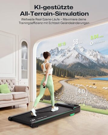 UREVO Smart Walking Pad: компактний біговий килимок під стіл з амортизацією, керування через додаток та пультом, 38x102 см