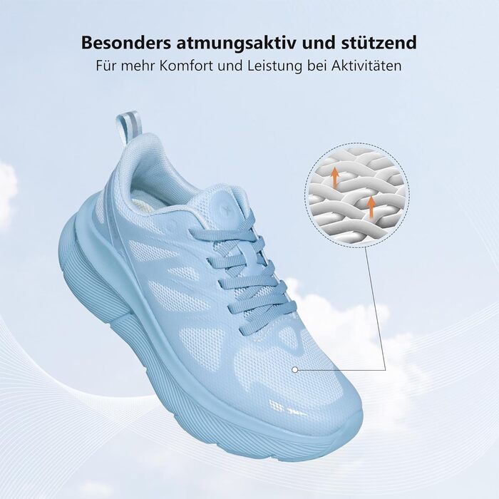 Жіночі кросівки Hawkwell Cloud Zero для ходьби та тенісу, з амортизацією, дихаючі, для спорту, фітнесу, тренувань, бігу, з антиковзкою підошвою, для медичних цілей (40 EU, Синій)