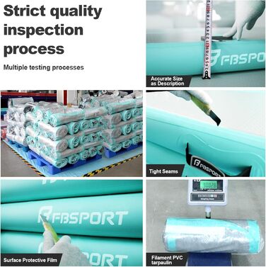 Airtrack FBSPORT 500x200x20 см: килимок для гімнастики, акробатики, йоги з насосом та сумкою