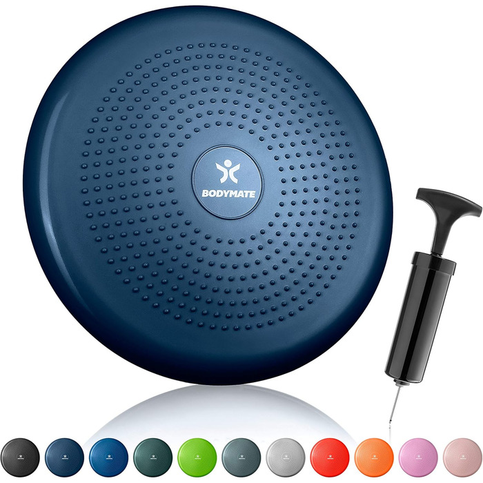 Крісло-подушка BodyMate для балансу та тренувань, 34 см, з насосом (NAVY-PEONY)