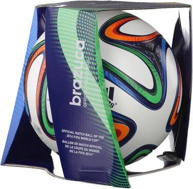 Офіційний футбольний м'яч adidas Brazuca, розмір 5, білий/синій/кольоровий