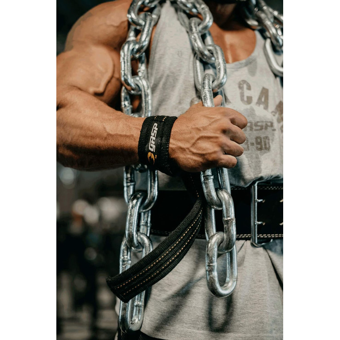 Підтримка для зап'ястя GASP Power - ремінці для підняття важкої атлетики, шкіряні, чорні, 115 см (23 дюйми)