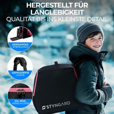 Чохол для лижних черевиків для дітей з відділенням для шолома [40 л] - ISCHGL (чорний-рожевий)