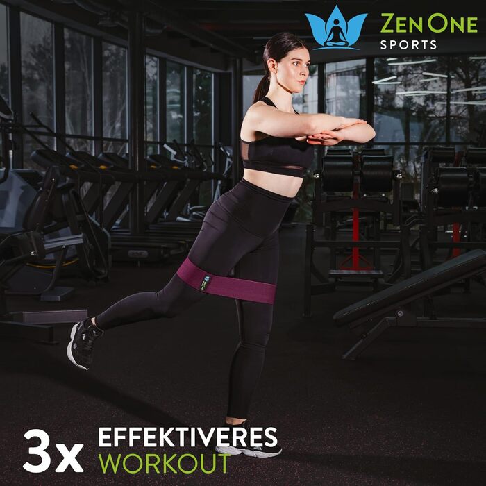 Гумові еластичні стрічки ZenOne Sports® для фітнесу - 6 рівнів опору, збірник вправ. Ідеально для кроссфіту, силових тренувань та розминки