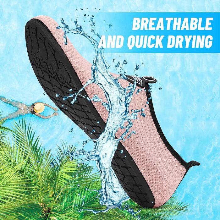 Взуття для плавання та водного спорту: Неопренові шльопанці та аквашузи для жінок та чоловіків, розмір 34-47, колір рожевий