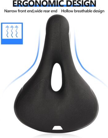 Зручний велосипедний сідло Cityradsättel для міста, чоловічий/жіночий, з Memory Foam, ергономічний, широкий, з інструментом (чорний, Стиль 3)