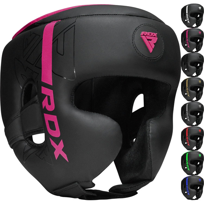 Жіночий боксерський шолом RDX KARA для кікбоксингу, MMA, муай-тай, карате та тхеквондо, рожевий, розмір L, шкіра Maya Hide