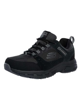 Чоловічі кросівки Skechers Vigor 2.0 для тренувань, шкіряні, з устілкою Memory Foam, чорні (Black Suede Synthetic Blue Trim), розмір 40 EU
