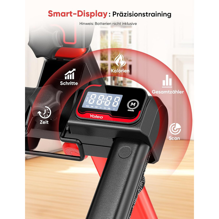 Сходи-степер YOLEO з регульованим опором для дому, складаний, 3 режими тренування, компактний кардіо-тренажер, великі платформи, 90% зібраний, з ручкою