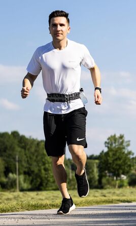 Поясна сумка Fitgriff для телефону - бігова сумка, спортивний пояс для фітнесу (M-L, камуфляж-чорний)