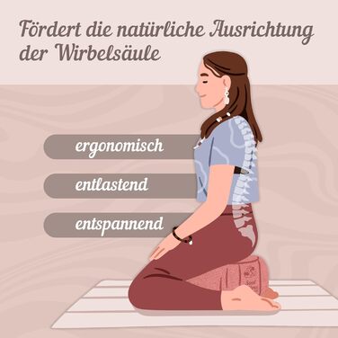 Медитаційне подушечка Soul Pillow: кругле, Ø30см, 15см заввишки, з пшеничною начинкою, знімний чохол, для медитації та йоги, OEKO TEX 100, кремовий