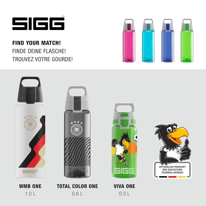 Пляшка для води Sigg Tritan Total Color ONE 600 мл - для газованих напоїв, легка, BPA-free, миється в посудомийній машині