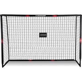 Футбольні ворота Dunlop 240x160x85 см для саду, металеві, чорні/червоні, для дітей і дорослих, футбольне тренувальне обладнання для вулиці та дому