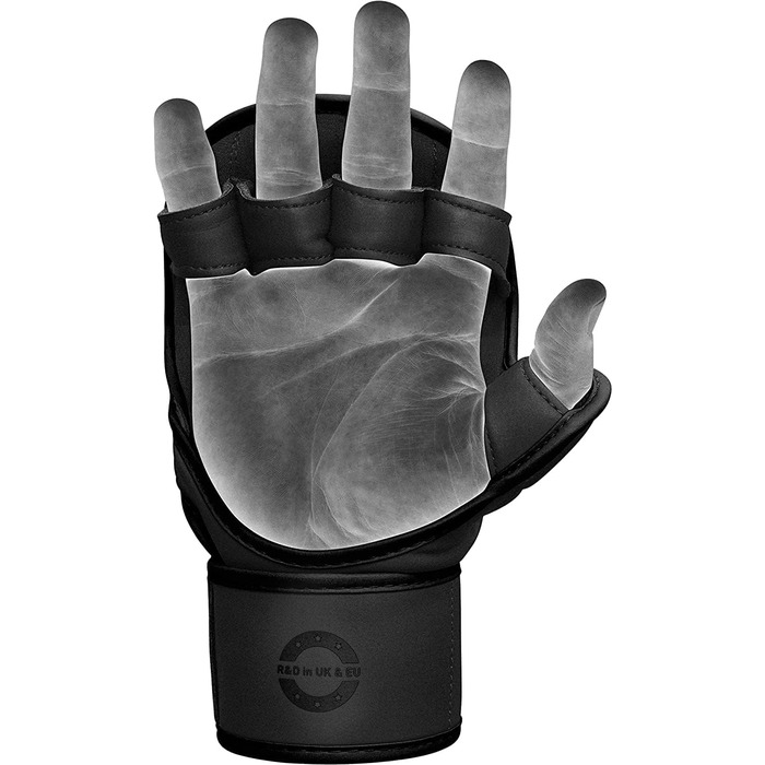 Боксерські рукавички RDX для MMA, Grappling, Muay Thai, Kickboxen, Freefight, Sparring. Шкіра Maya Hide, чорний колір, розмір L-XL