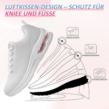 Жіночі кросівки Laufschuhe для бігу та фітнесу з повітряною амортизацією, білі (39 EU)
