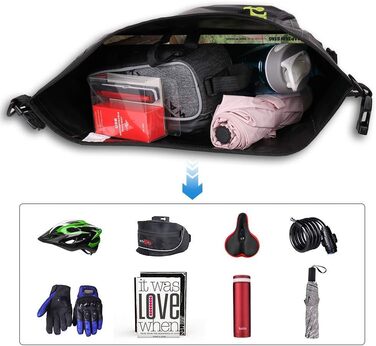 Велосипедна сумка WATERFLY 25L на багажник, водонепроникна, чорна