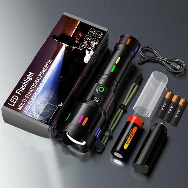 Ліхтар налобний LED 6000 люмен, перезаряджається Type-C, 8 режимів, водонепроникний, для кемпінгу, туризму, надзвичайних ситуацій