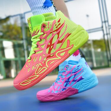 Баскетбольне взуття для чоловіків, антиковзаюче, зносостійке, модне спортивне взуття, великі розміри, червоно-зелене (41 EU, Yuanyang)