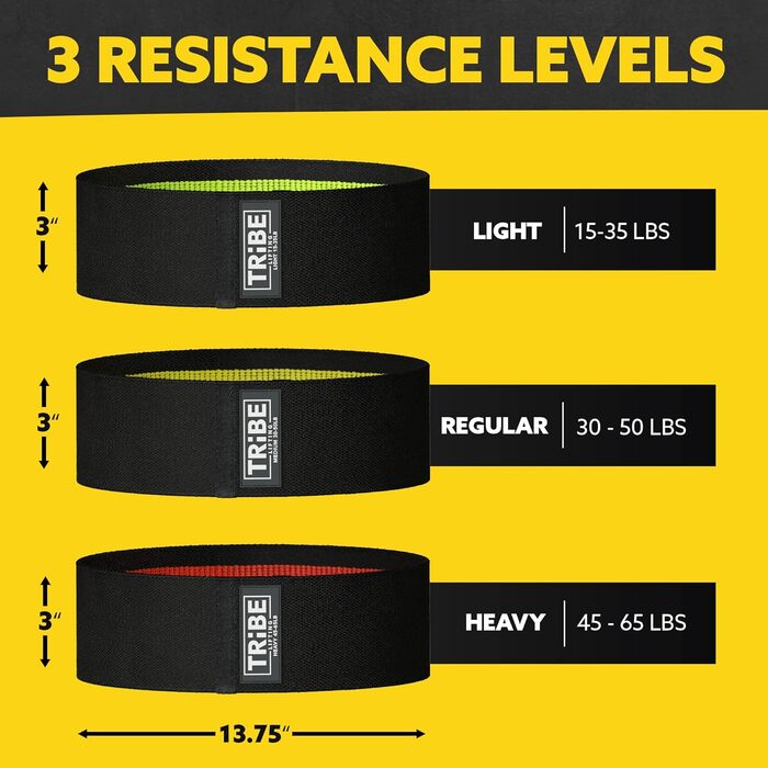 Гумові еспандери для фітнесу (жовтий, зелений, червоний) - Resistance Bands для ніг, сідниць, спорту (чоловічі, жіночі)