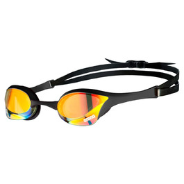 Окуляри для плавання ARENA Cobra Ultra Swipe Mirror Yellow Copper/Black - дзеркальні, антифог, UV-захист, 5 носових перемичок