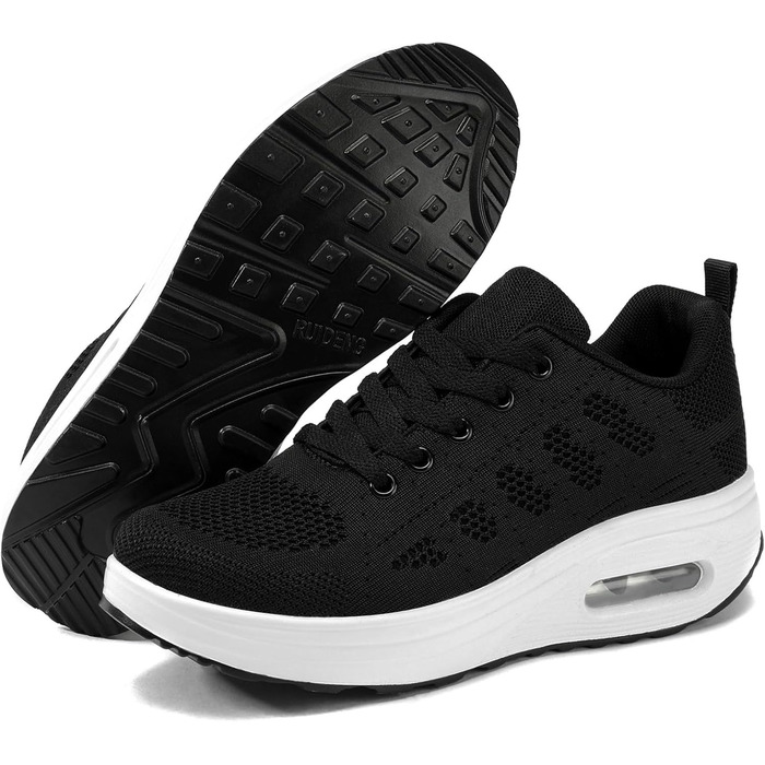 Жіночі бігові кросівки AHICO: легкі, дихаючі, для бігу та прогулянок, сітка, чорно-білі (37 EU)