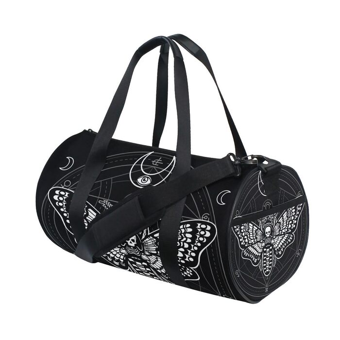 Складана дорожня сумка ALAZA для жінок та чоловіків — універсальна спортивна сумка для подорожей, кемпінгу, йоги та плавання, з плечовим ременем та ручкою, принт Totenköpfe 230, один розмір
