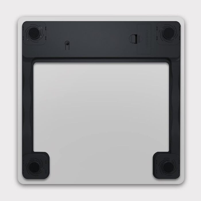 Інтелектуальна вага для тіла HomeFashion HFitness з Bluetooth, вимірювання жиру, BMI, iOS/Android, 28x28 см, білий корпус з блакитною підсвіткою