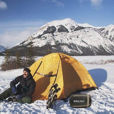 Сплячий мішок SOULOUT 3-4 сезони - вологостійкий, легкий, 220 x 83 см (Помаранчевий/Ліва блискавка)