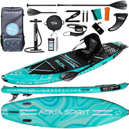 SUP дошка Aqua Spirit надувна 2024, 320x81x15 см, комплект (весло, рюкзак, насос) для початківців/експертів, зелений, гарантія 2 роки