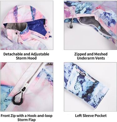 Жіночий гірськолижний костюм GSOU SNOW (2 частини) - куртка та штани, водонепроникний, вітронепроникний, дихаючий, з утепленням, XL