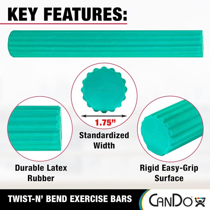 Гнучкий тренажер для рук і пальців CanDo Twist-n-Bend, зелений, середня жорсткість