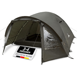 Намет WANDERFALKE® для 2-4 особи, водонепроникний (4000 мм), ультралегкий, з невеликим об'ємом у складеному стані. Сімейний намет з тамбуром для кемпінгу, подорожей, риболовлі. Підходить для теплої та холодної погоди (CAMP 4)