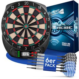 Електронний дартс DartPro DAS ORIGINAL - Професійна кидкова мішень з 6 дротиками, бездротова, 65 варіантів ігор, Double IN/Double OUT