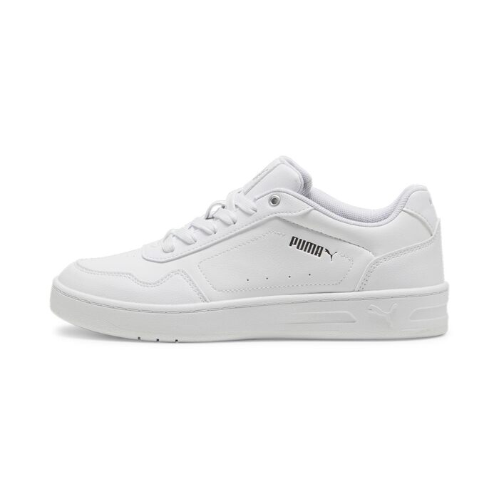 Жіночі кросівки PUMA Court Classy Basic — білі з сріблястим металіком, розмір 41 EU