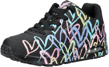 Кросівки жіночі Skechers UNO-Bright Air (36.5 EU) чорно-фіолетово-бірюзові Durabuck/Mesh