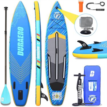 Надувна SUP-дошка DURAERO 330x76x15 см з кріпленням для камери, комплект аксесуарів, вантажопідйомність до 150 кг