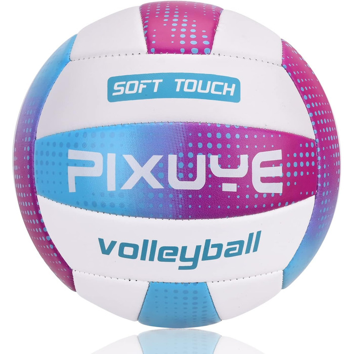Волейбольні м'ячі PIXUYE, розмір 5, м'які для пляжу, дітей та дорослих, для ігор та тренувань в залі та на вулиці, фіолетовий колір