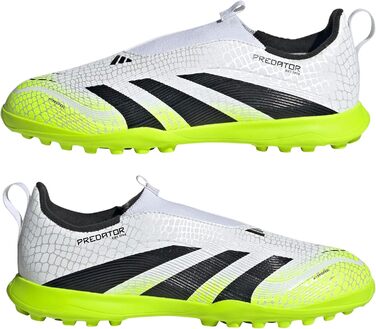 Дитячі футбольні бутси adidas Predator League без шнурівків для газону, розмір 35.5 EU, кольори: білий, чорний, лимонний