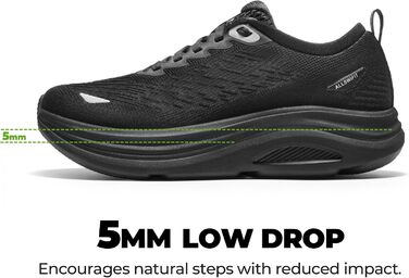 Жіночі кросівки Allswifit для ходьби, бігу та тенісу, чорні (43 EU). Зручні, дихаючі, з амортизацією