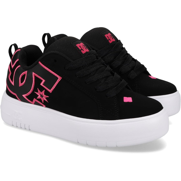 Жіночі кросівки DC Shoes Court Graffik Plateau, 41 EU, чорний, рожевий, білий