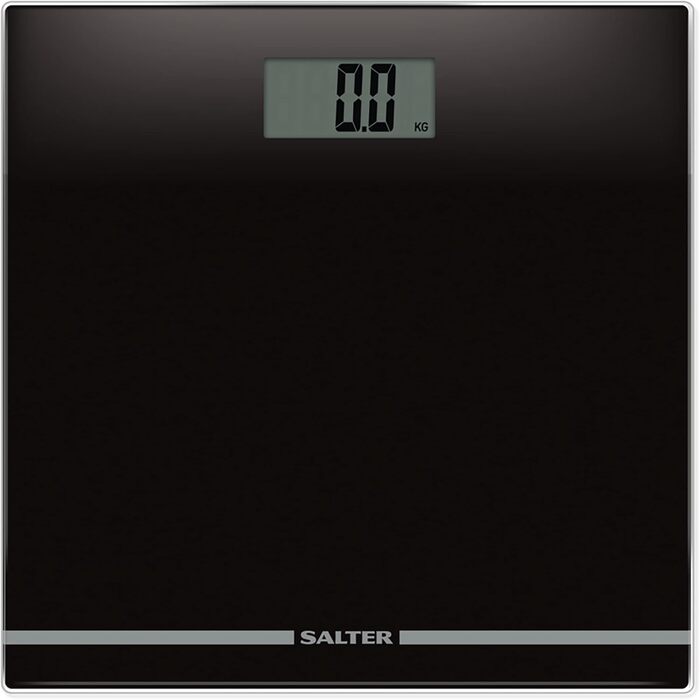 Цифрова вага для ванної Salter 9205 BK3R, скляна платформа, LCD, 180 кг, чорна