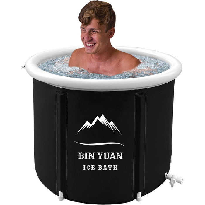 Ексклюзивна ванна для криотерапії B&Y 80см Ø, 402L - чорна, для спортсменів та любителів холодної терапії