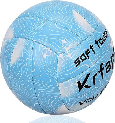 Волейбольний м'яч Krfapt розмір 5, офіційний, Soft Touch, для тренувань, Outdoor/Indoor, водонепроникний, з дизайном Ripples (Blue/Purple/Pink)