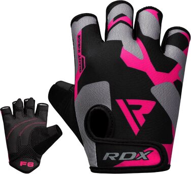 Рукавички для тренувань RDX Fitness з підтримкою зап'ястя, спортивні рукавички для важкої атлетики, бодібілдингу та силових тренувань (рожеві, L)