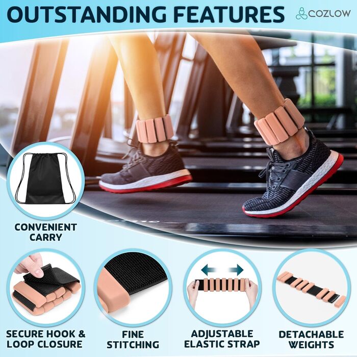 Гантелі для зап'ястя та кистей Cozlow, персикового кольору (набір 2 шт, по 0.45 кг кожна)