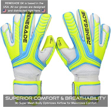Воротарські рукавиці Renegade GK Vulcan Microbe-Guard (розміри 6-11, 4 стилі, 3 рівень) Pro-Tek, гібридний крій Roll-Negative, Hyper Grip 3.5+3мм для дорослих, молоді, дітей