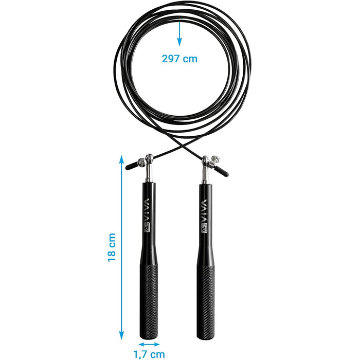 Скакалка Springseil AsVIVA JR2: німецька якість, регульована довжина, подвійні кулькові підшипники, для крос-тренінгу та силових тренувань