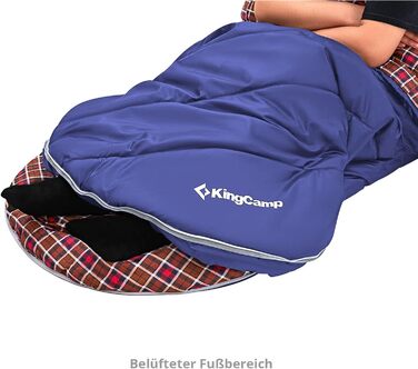 Сплячий мішок KingCamp Freespace 250 Winter -8°C, широкий, з бавовни, блакитний